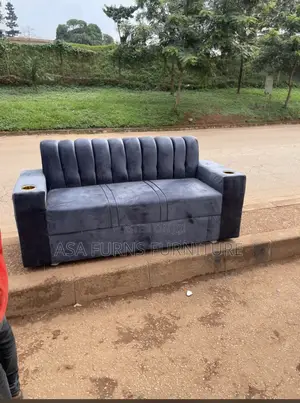 3 Seater Grey Sofa With Cupholder