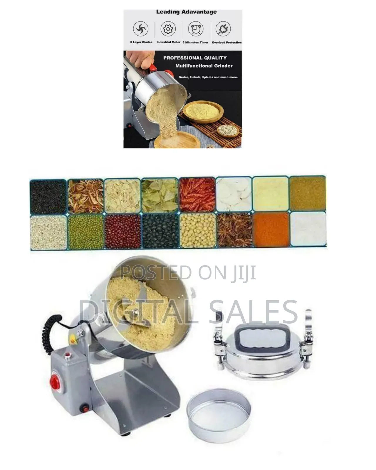 Silvercrest Professional High-Speed Electric Grain Grinder and Herb