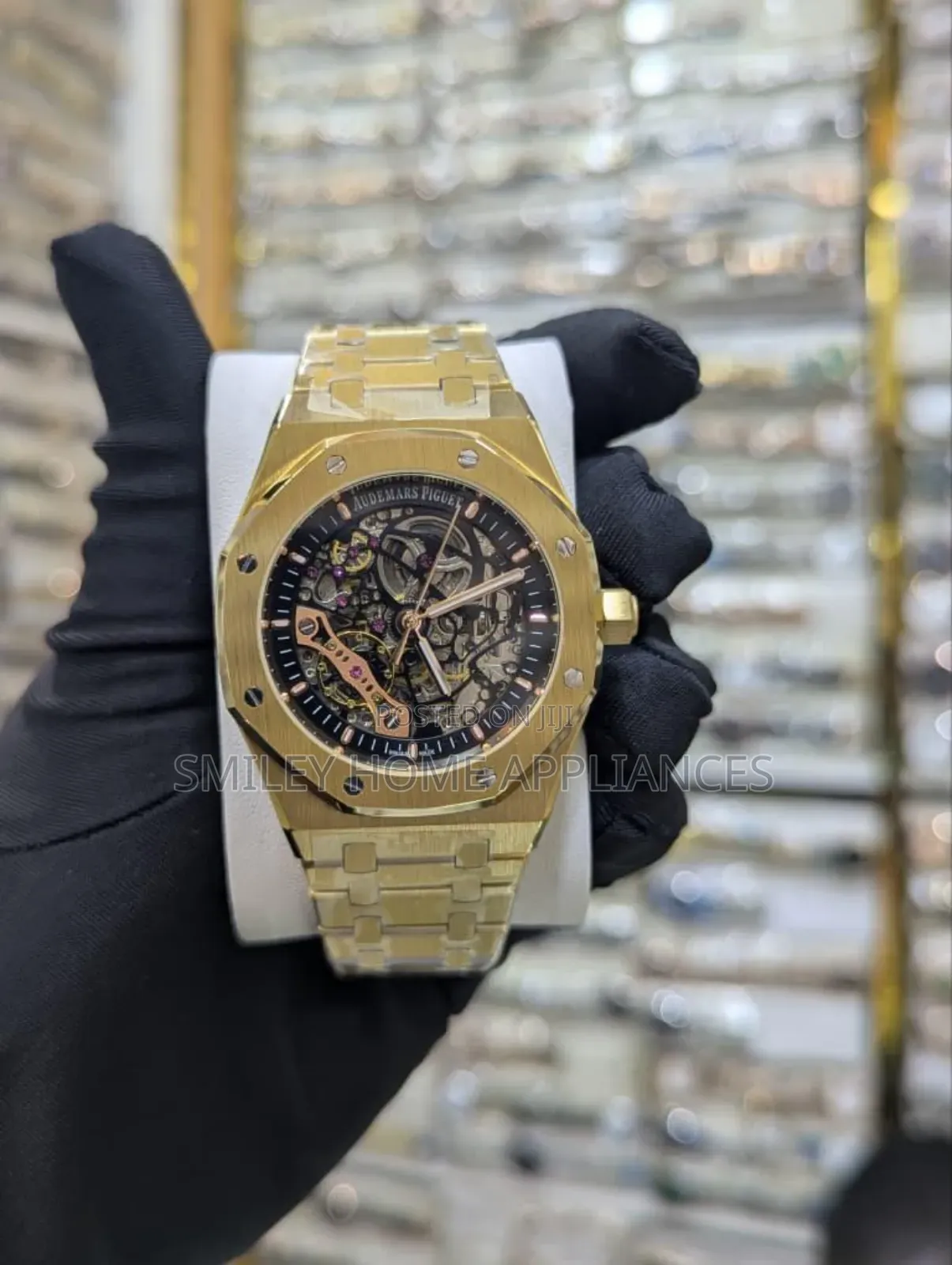 Gold Strapped Audemars Piguet Men's Authentic Mechanical Wrist Watch