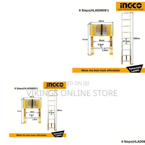 Ingco Hlad08081 - Telescopic Ladder - Orange