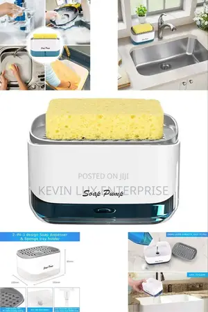 Soap Pump And Cleaning Pad Storage 2 In 1