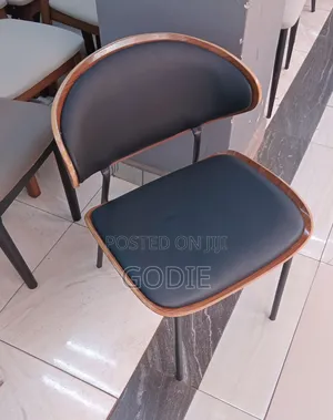 Modern Dining Chair Featuring a Black Pu Leather