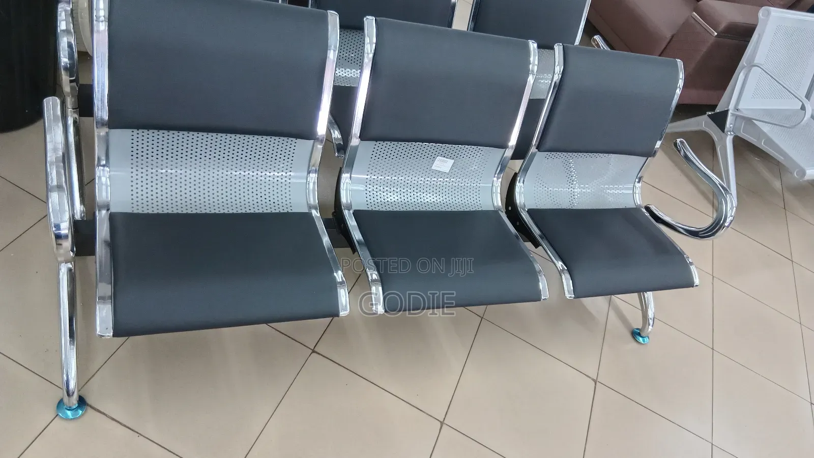 3-Seater Cushioned Waiting Chair,