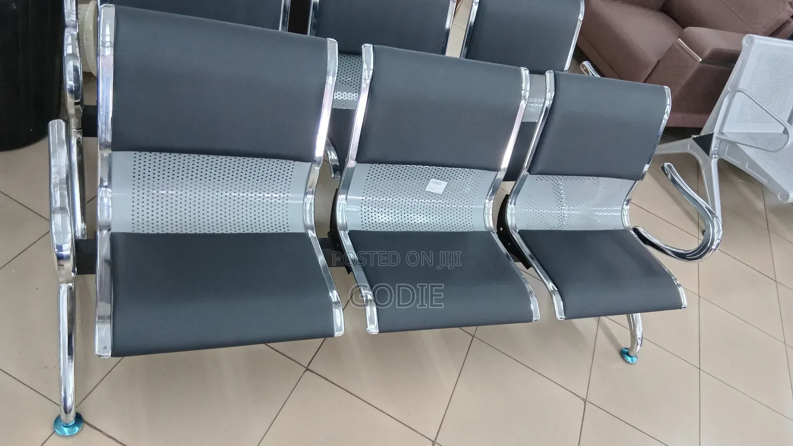 3-Seater Cushioned Waiting Chair,