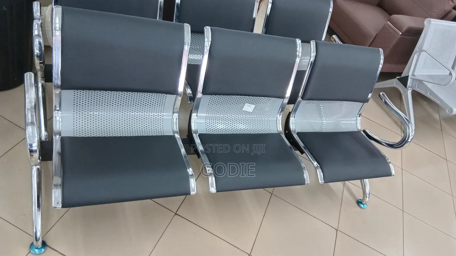 3-Seater Cushioned Waiting Chair,