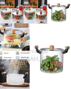 4.5litre Glass Saucepan With Lid for Cooking Glass Pot Double