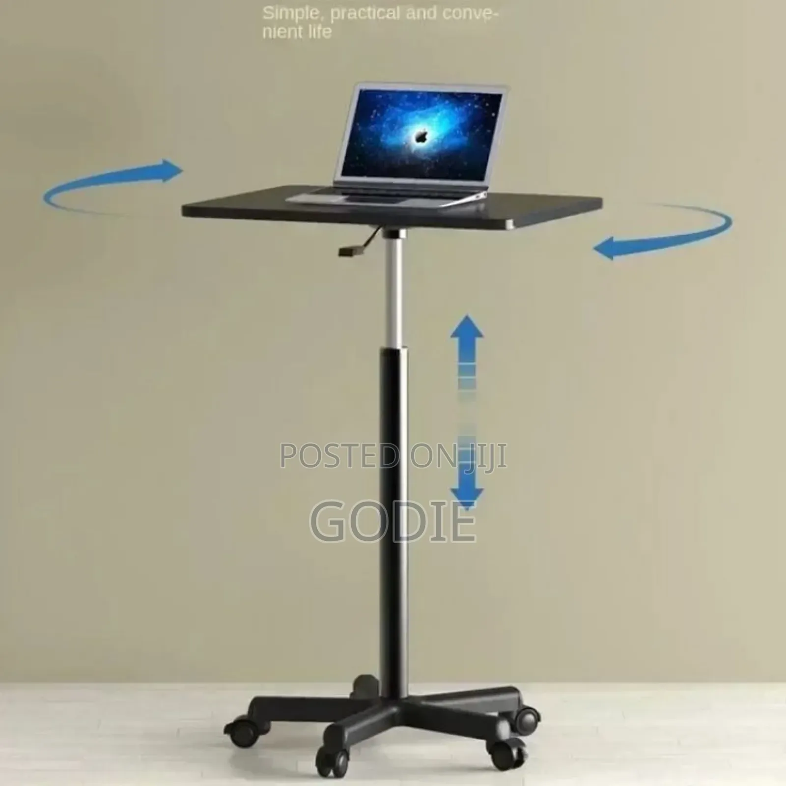 Height-Adjustable Mobile Laptop Desk