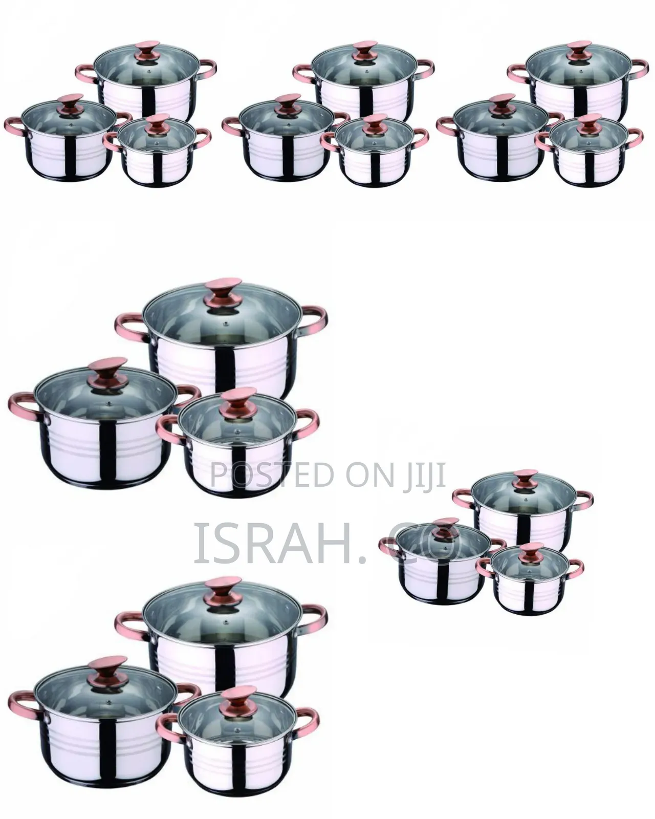 6 Piece Stainless Steel Saucepans Cookware Pots