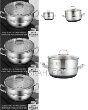34cm Non-Stick Steamer Induction Wok Cookware Saucepan Pot- Silver