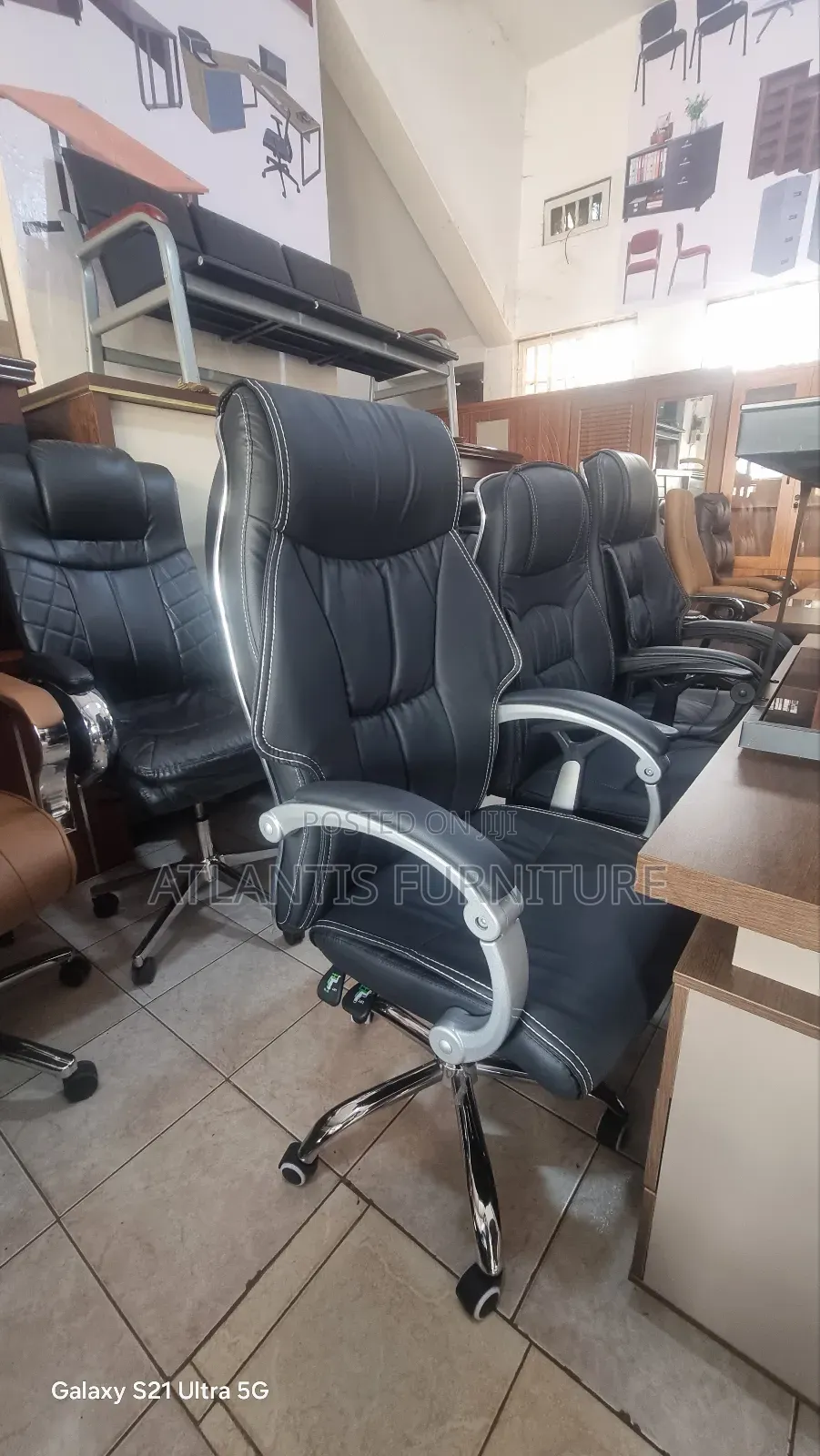Silver Black Arms Office Chairs