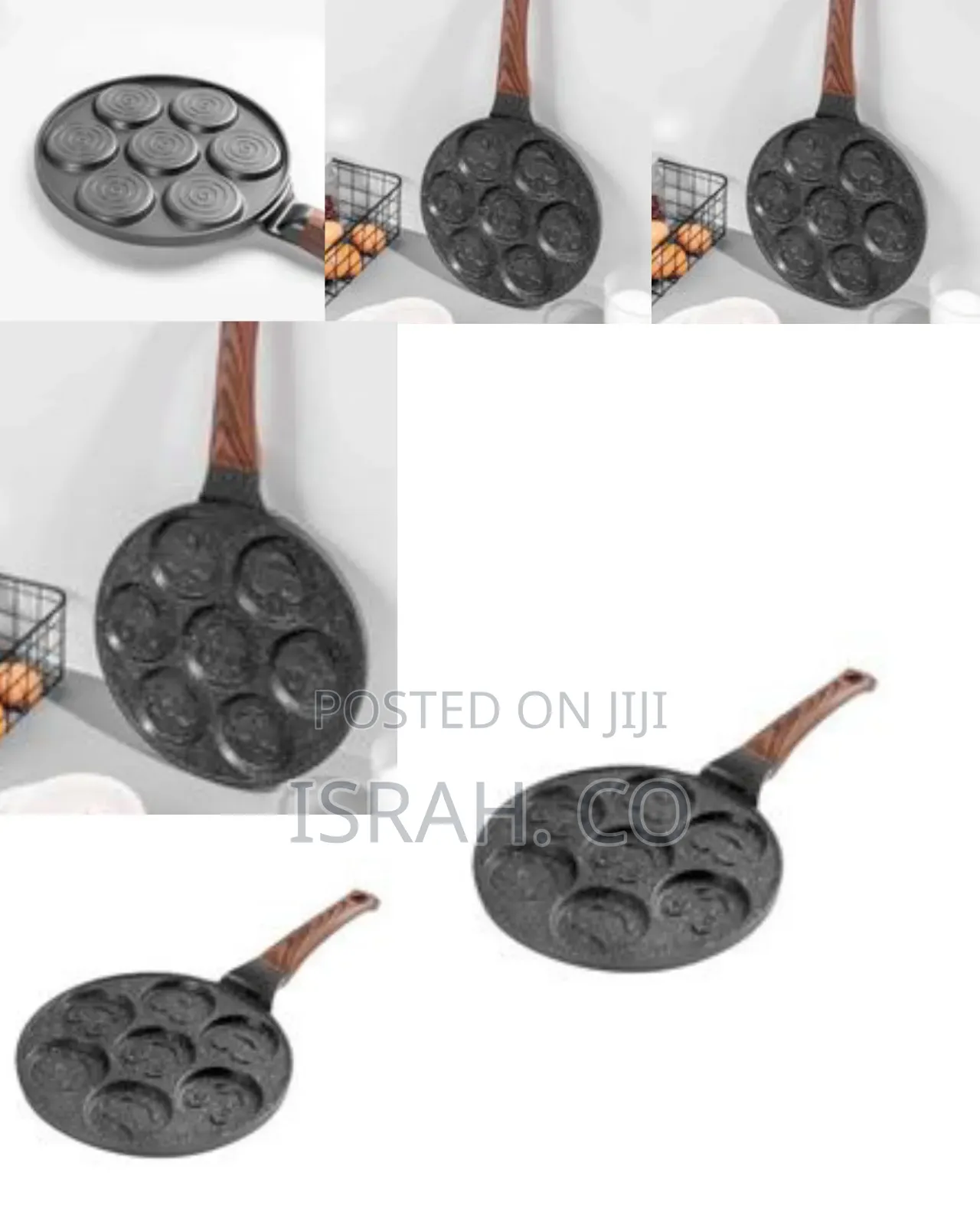 Non Stick Round Smiling Face Baking Pan- Black