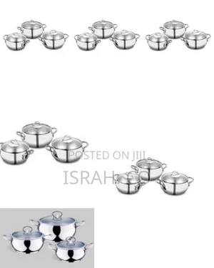 6 Piece Stainless Steel Saucepans Cookware Pots, Silver
