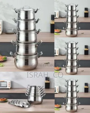 10 Pc 18 20 22,24 26 Cm Stainless Steel Saucepans Cooking Pots-