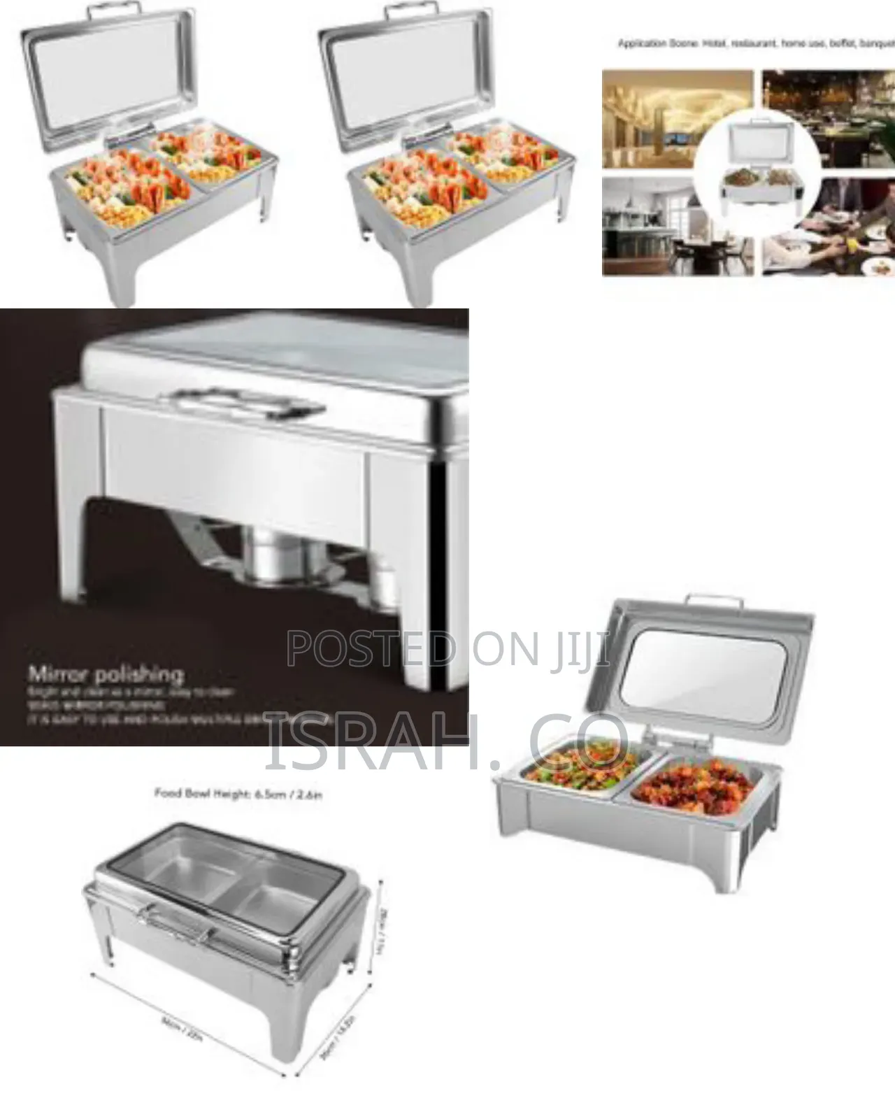 9l Double Compartment Rectangular Buffet Server And Warming Tray Cater