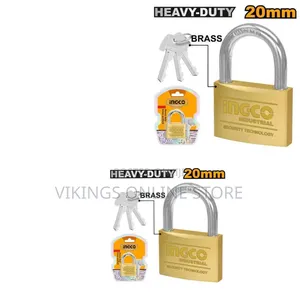 Ingco Dbpl0202 - Heavy Duty Brass Block Padlock - Orange