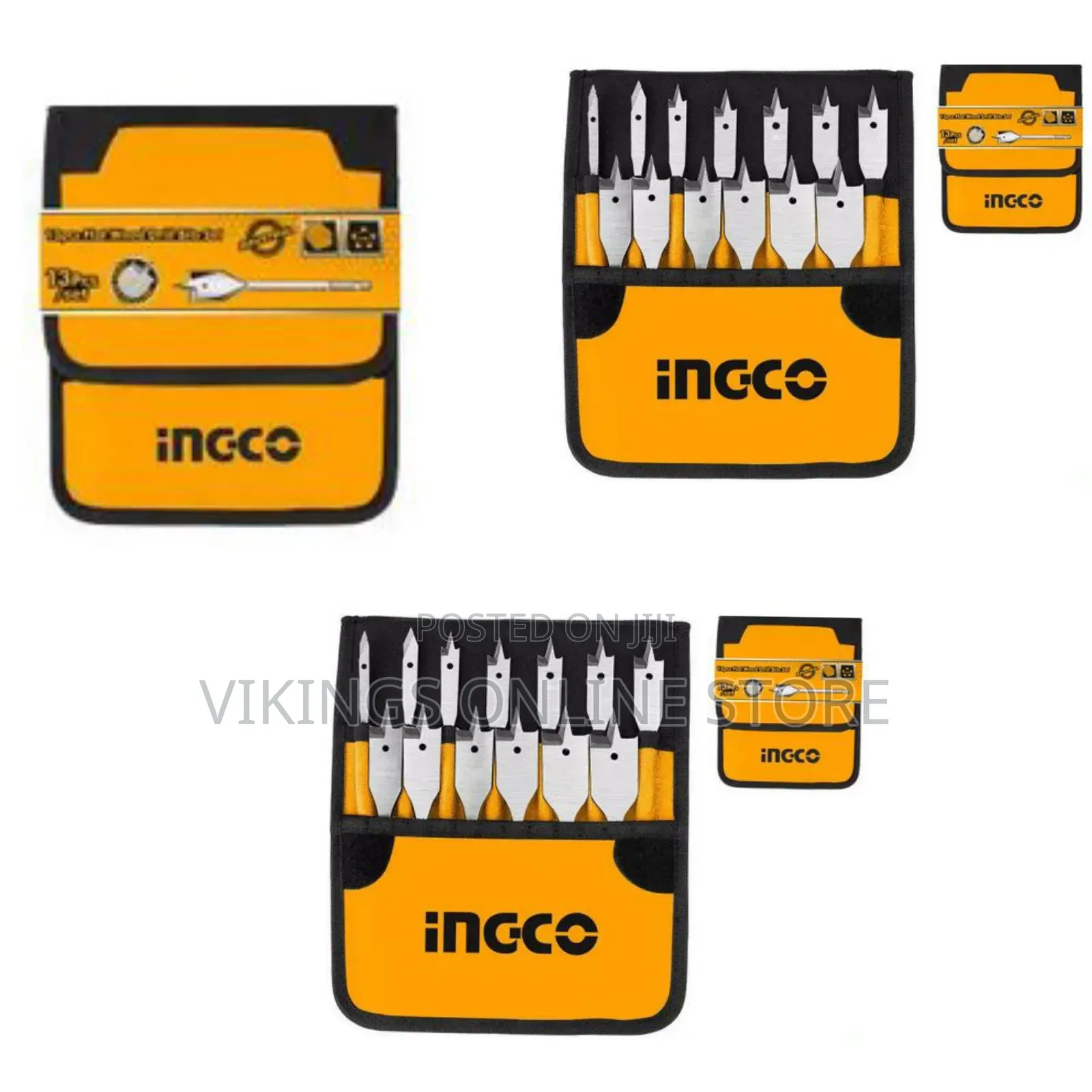Ingco Akd41301 13pcs Flat Wood Drill Bits Set - Orange