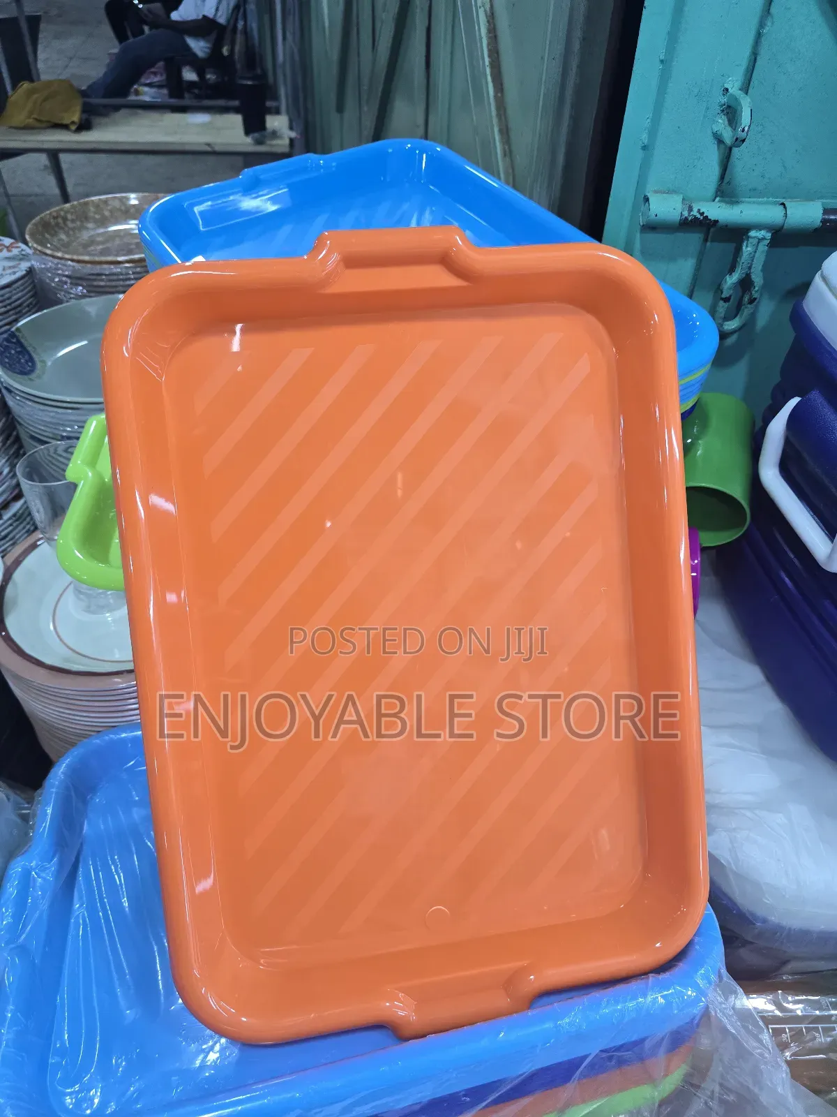 6pcs Orange Plastic Trays Plastic Trays