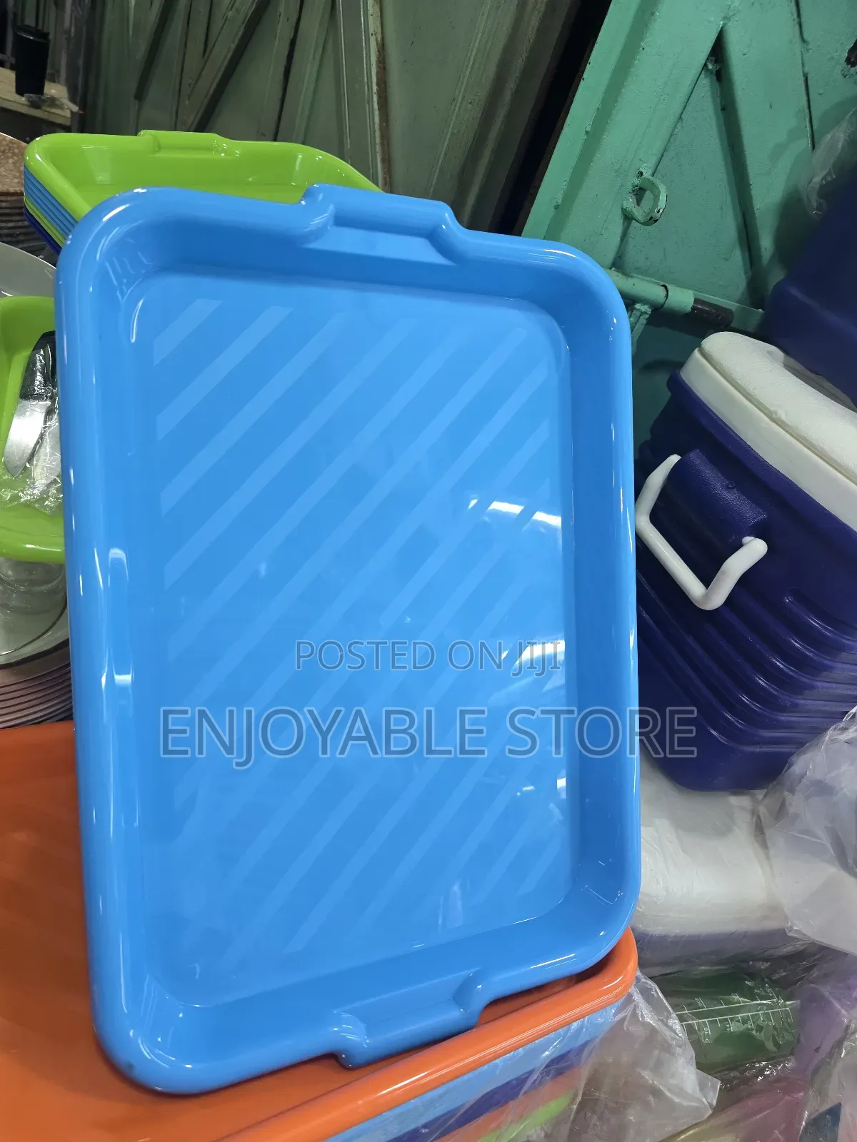 6pcs Light Blue Stackable Serving Trays Plastic Serving Trays Plastic