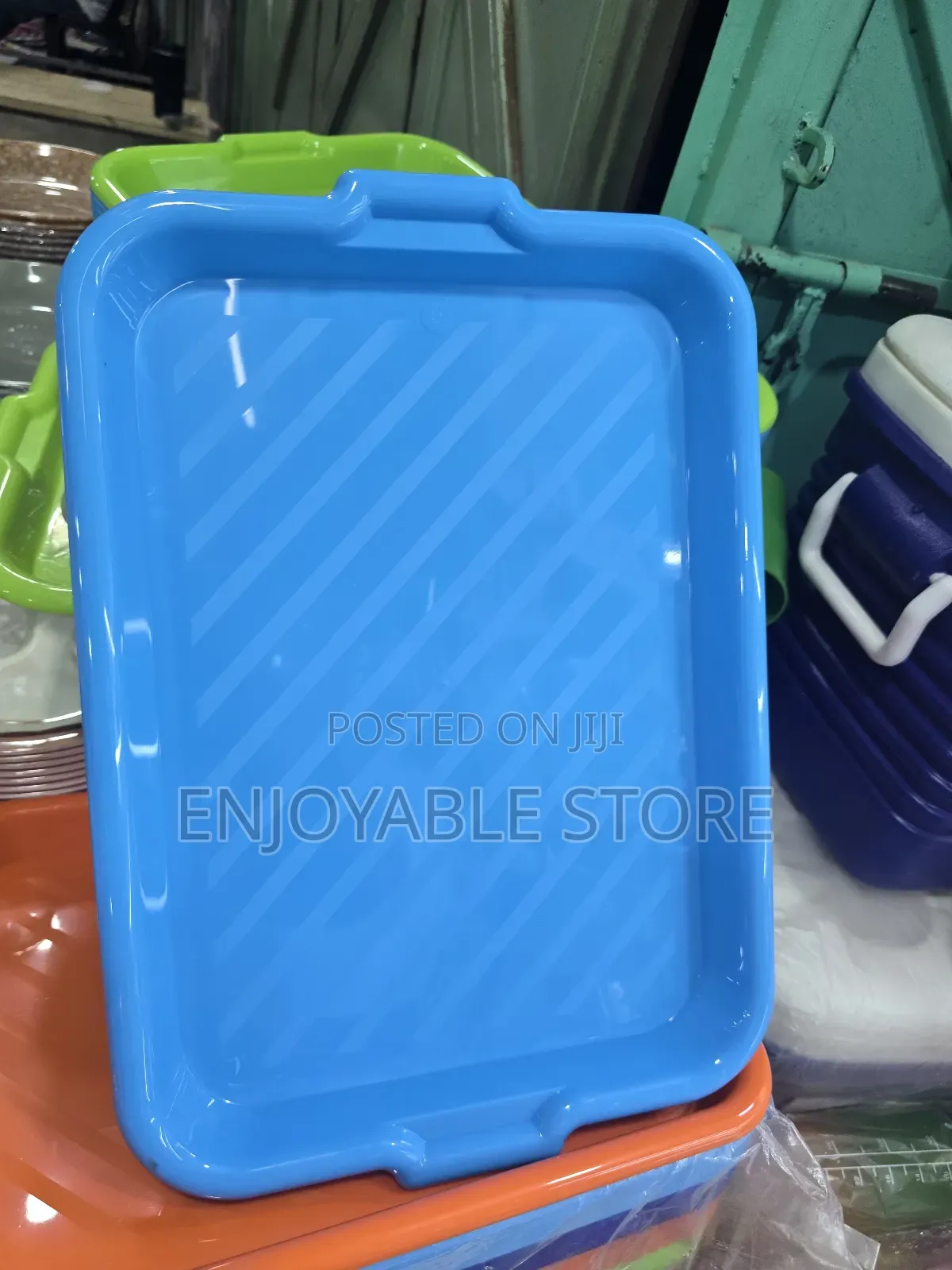 6pcs Light Blue Stackable Serving Trays Plastic Serving Trays Plastic