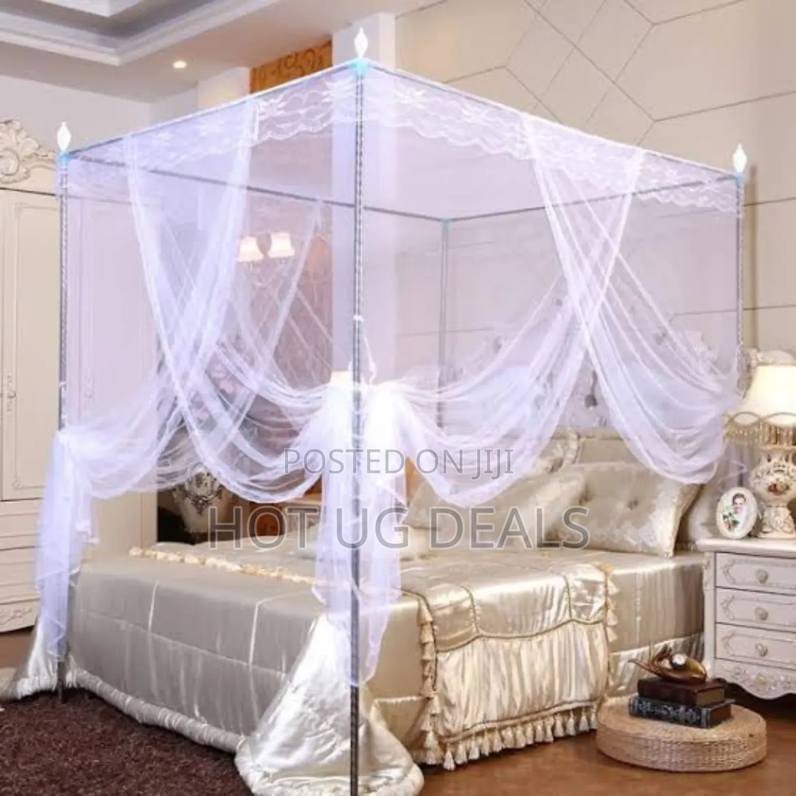 5x6 Mosquito Net With Stands - White