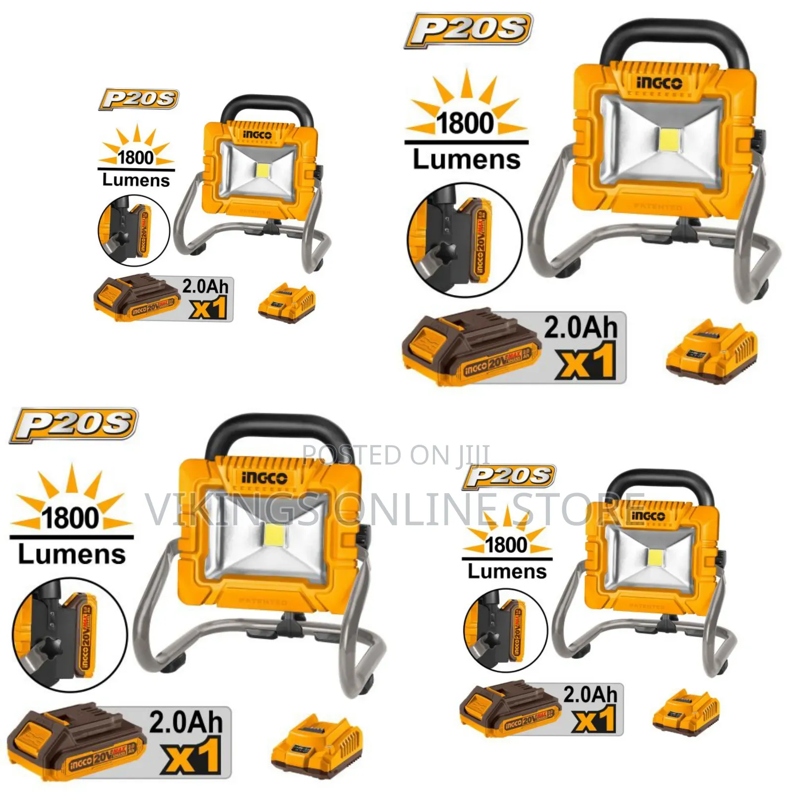 Ingco Cwli20258 - Lithium-Ion Portable Lamp - Orange