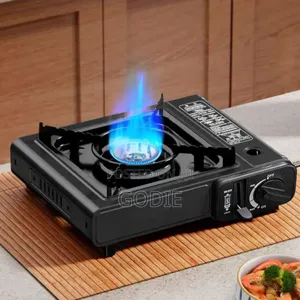 Portable Butane Gas Stove Often Used For Camping Or Emergency Cooking.