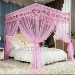Four Stand Mosquito Net ~ Pink