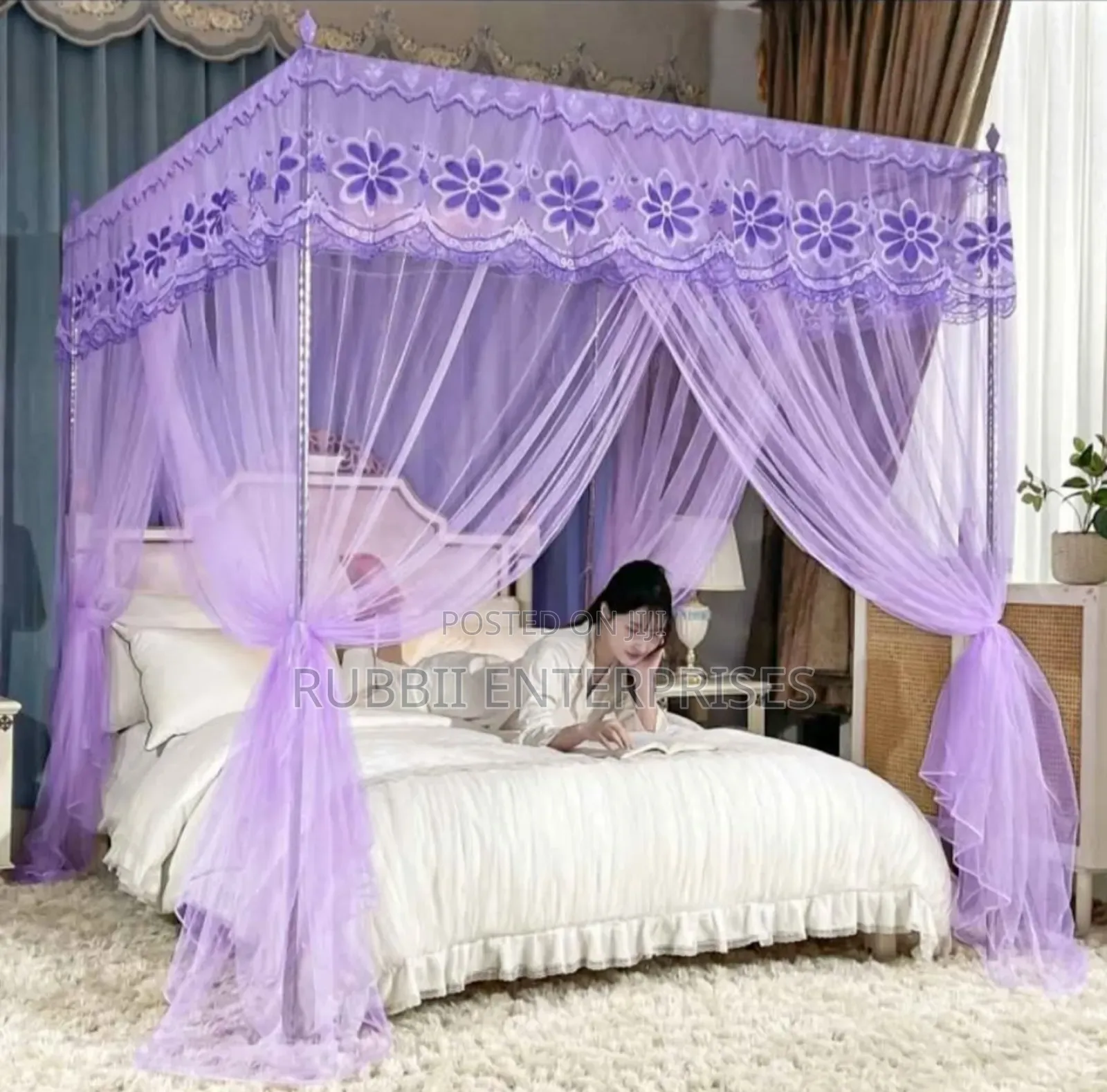 Four Stand Mosquito Net ~ Purple