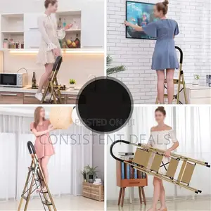 Step Stool Multipurpose Folding Ladder, Metal Safety Stepladders