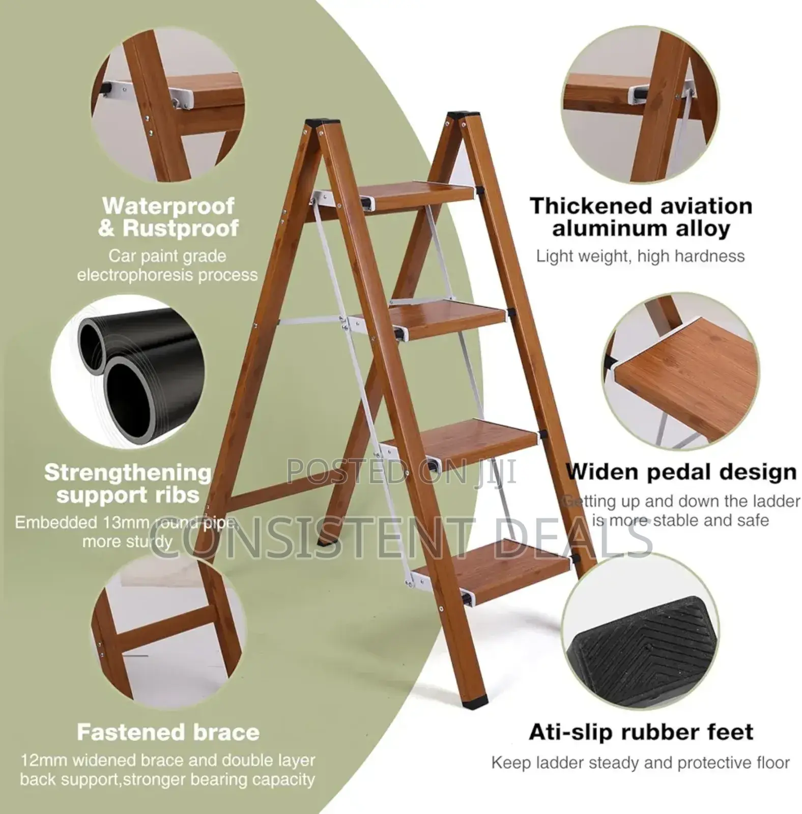 Stepladder, Light Folding Stool, Portable Light Aluminum Ladder