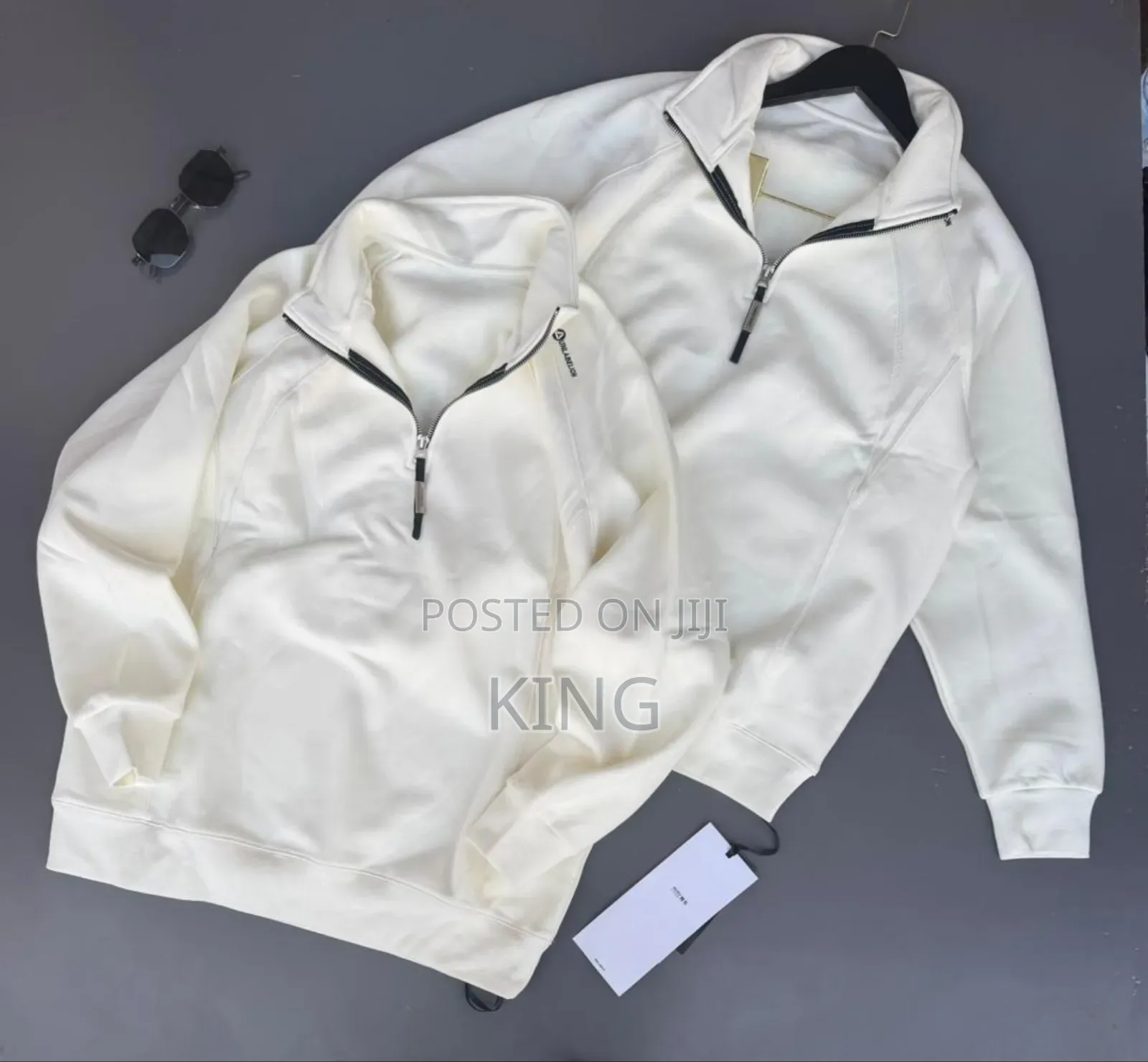 Off-White, Maroon Quater-Zip Sweater