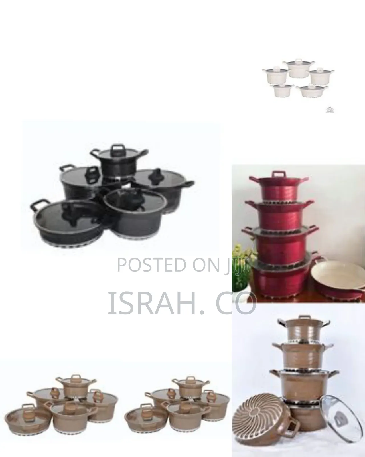 Dissini Regina 10 Pieces Granite Non-Stick Serving Dishes Saucepans