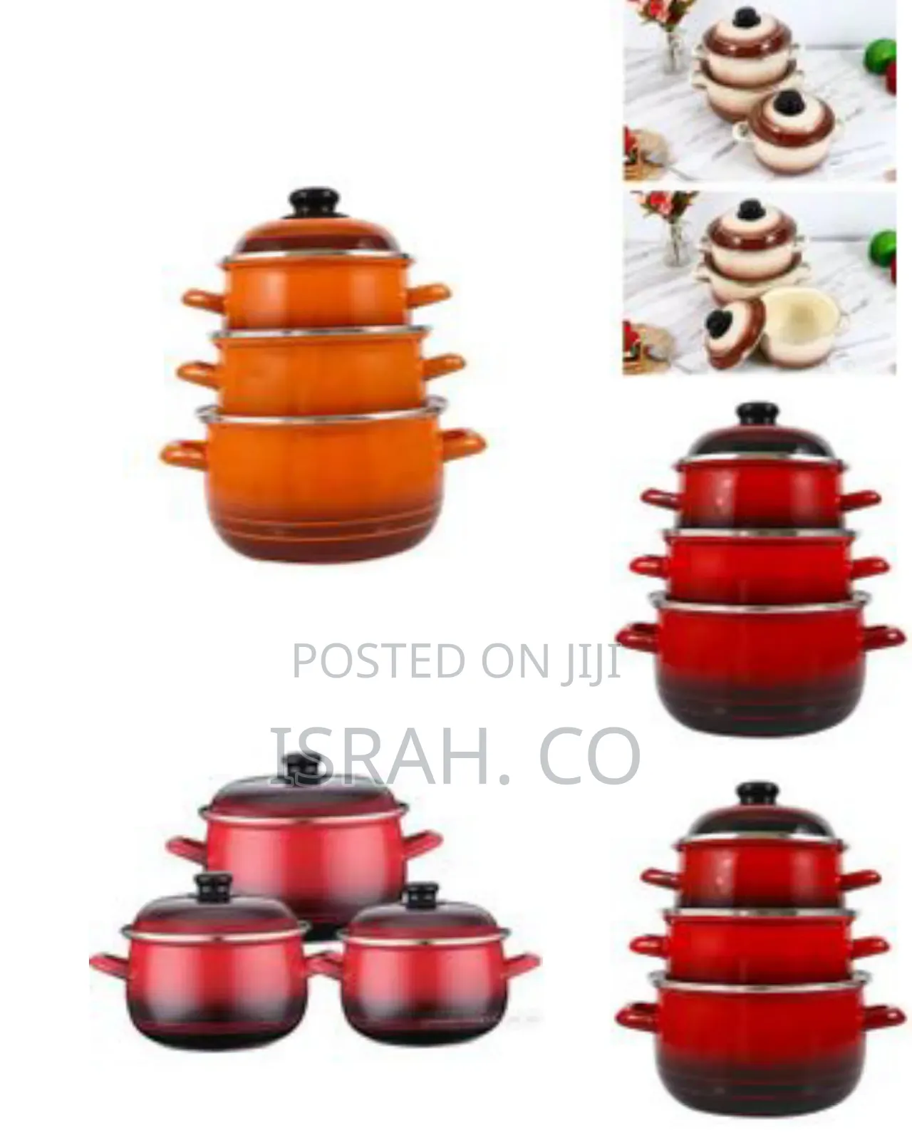 6 Piece Enamel Saucepans Cookware Set Suitable For Induction Coooker