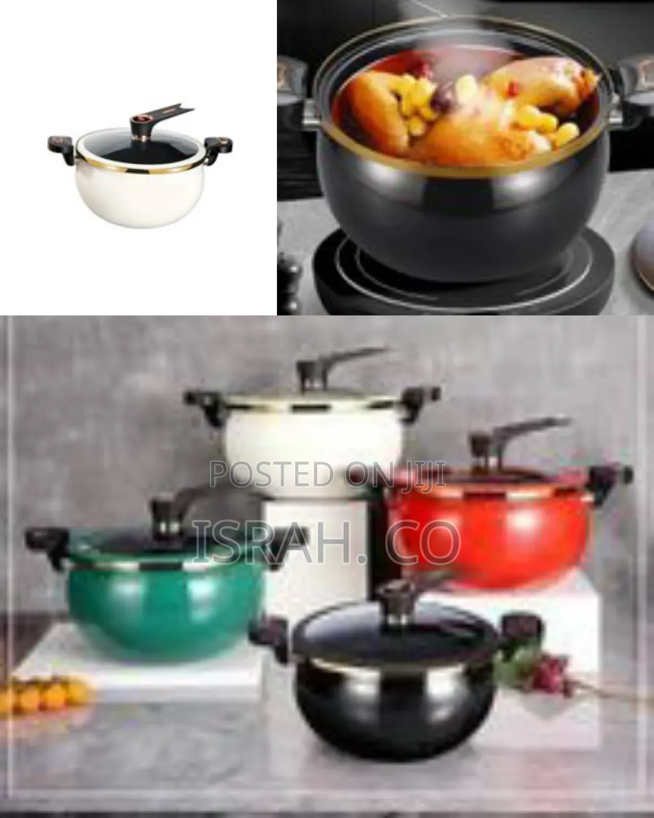 Double Handle 10l/28cm Enamel Micro Pressure Cooker, Multifunctional
