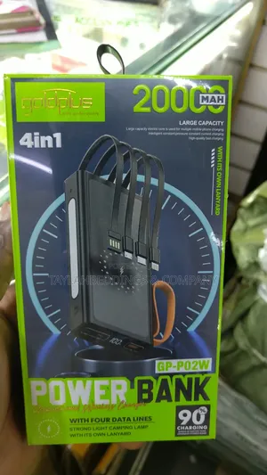 4 in 1 20000mah Power Bank With Wireless Charging With Built-in Cables