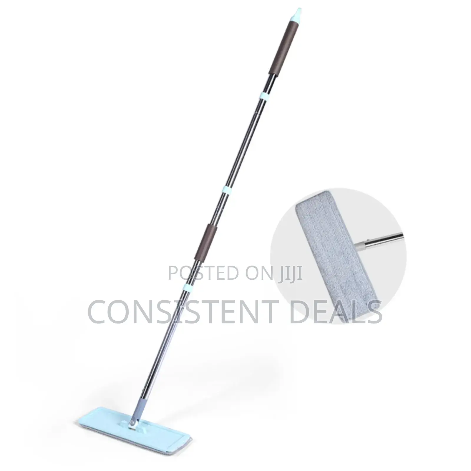 Flat Mop With 2/4/6 Microfiber Pads, 50" Adjustable Handle