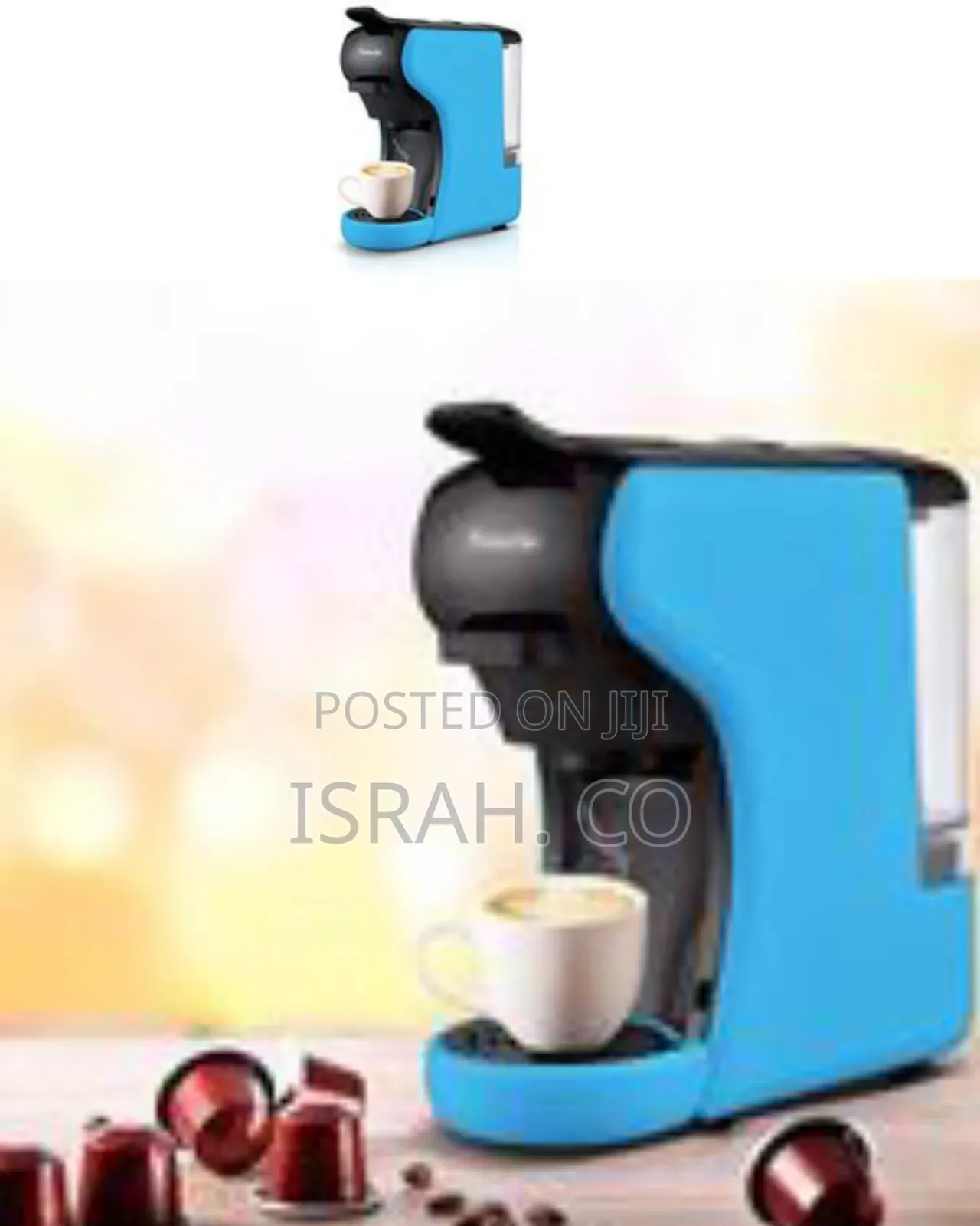 Saachi Pod Capsule Coffee Espresso Machine-Blue.