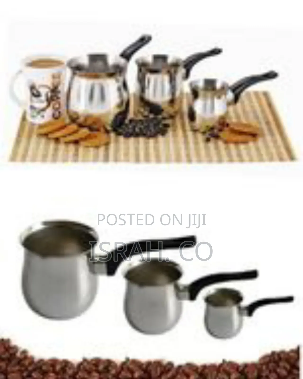 Chef Inox Tea Milk Coffee Warmer Pots Pans Set 3'sml)