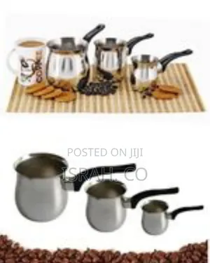 Chef Inox Tea Milk Coffee Warmer Pots Pans Set 3'sml)