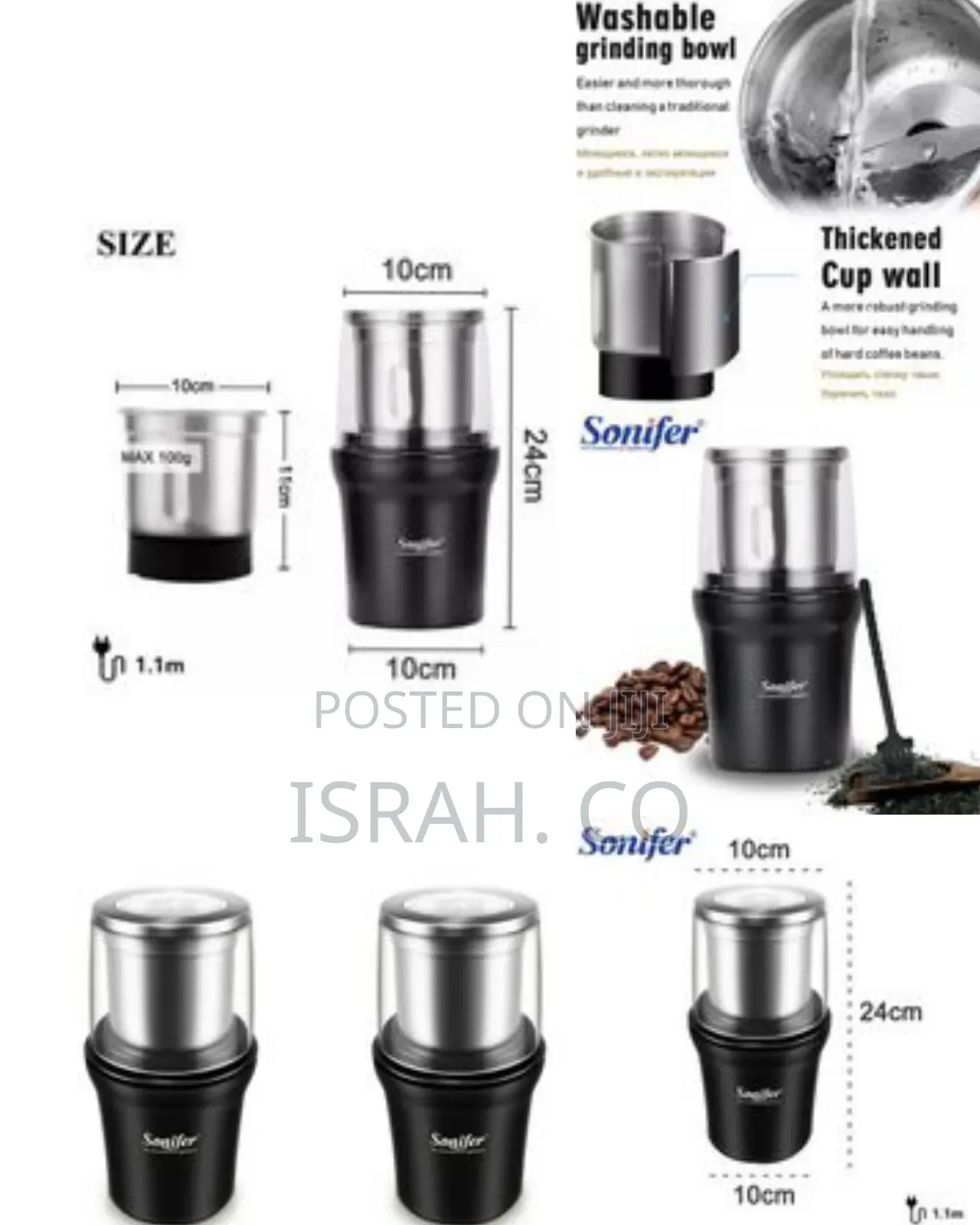 Sonifer Detachable Electric Herbs, Nuts, Coffee Grinder Maker Machine