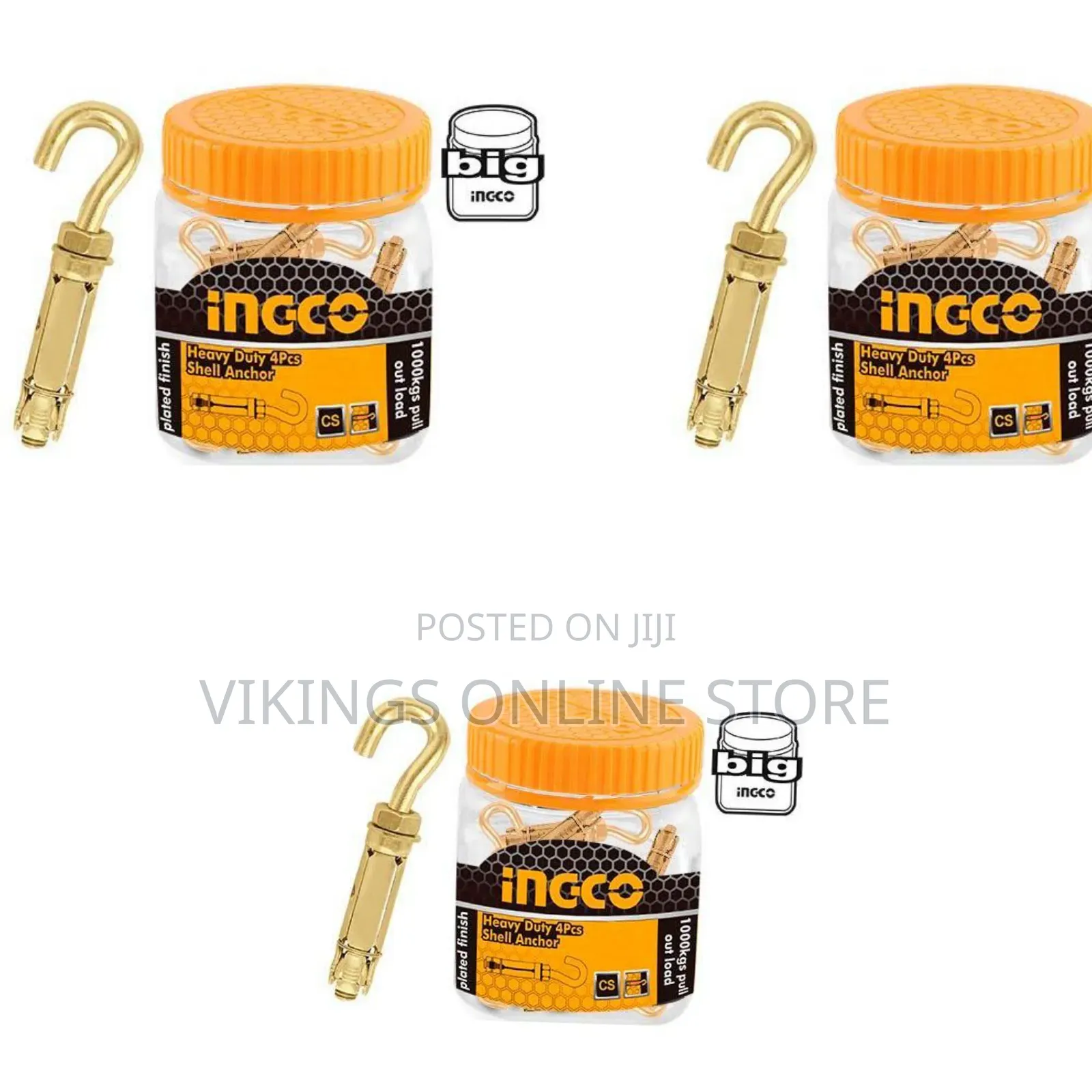 Ingco Hwha - Heavy Duty 4 Pcs Shell Anchor - Orange