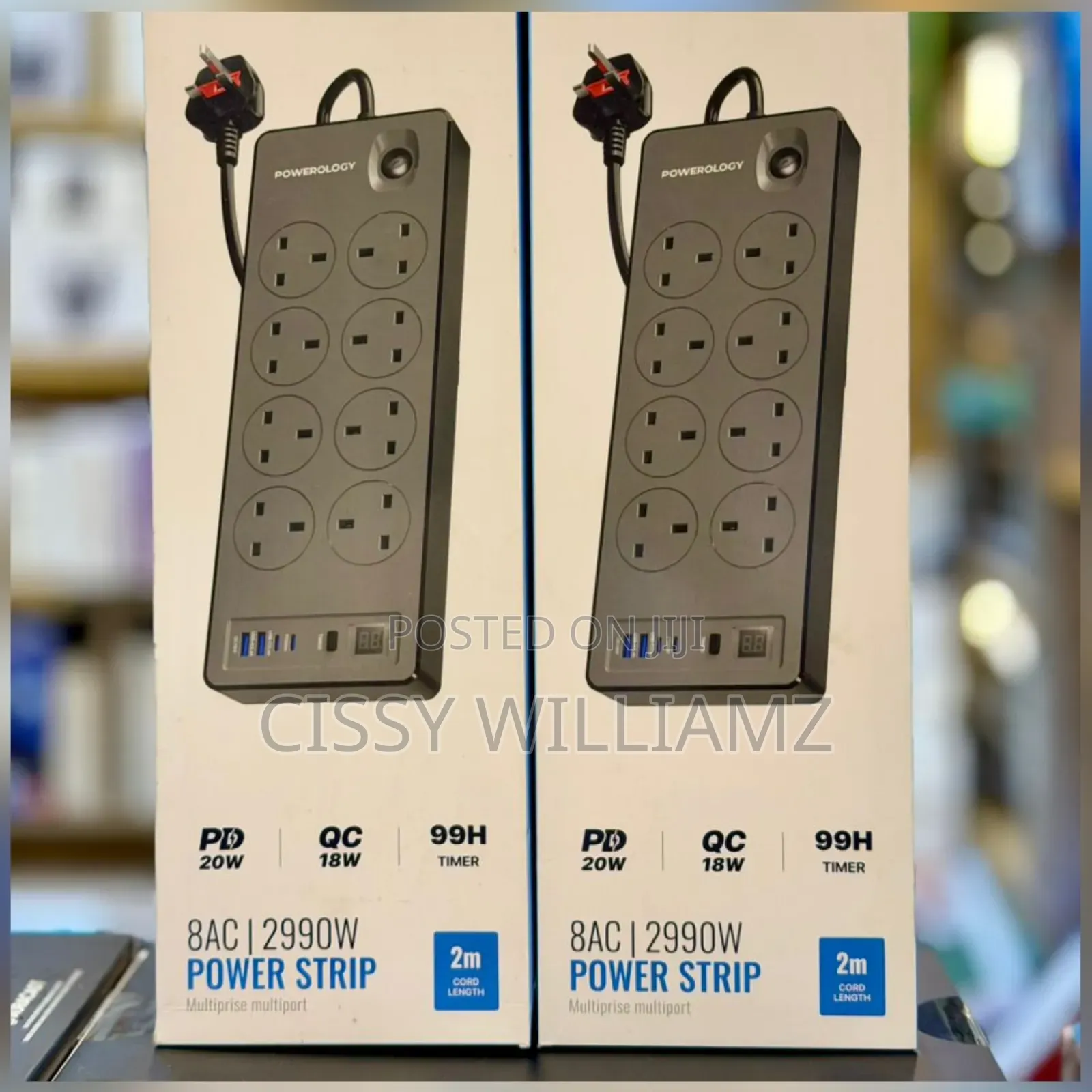 8 Way Extension Powerology 8ac Power Strip