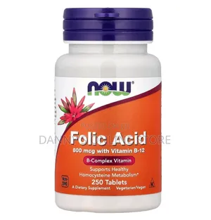Folic Acid 800mcg With Vitamin B-12, 250 Tablets