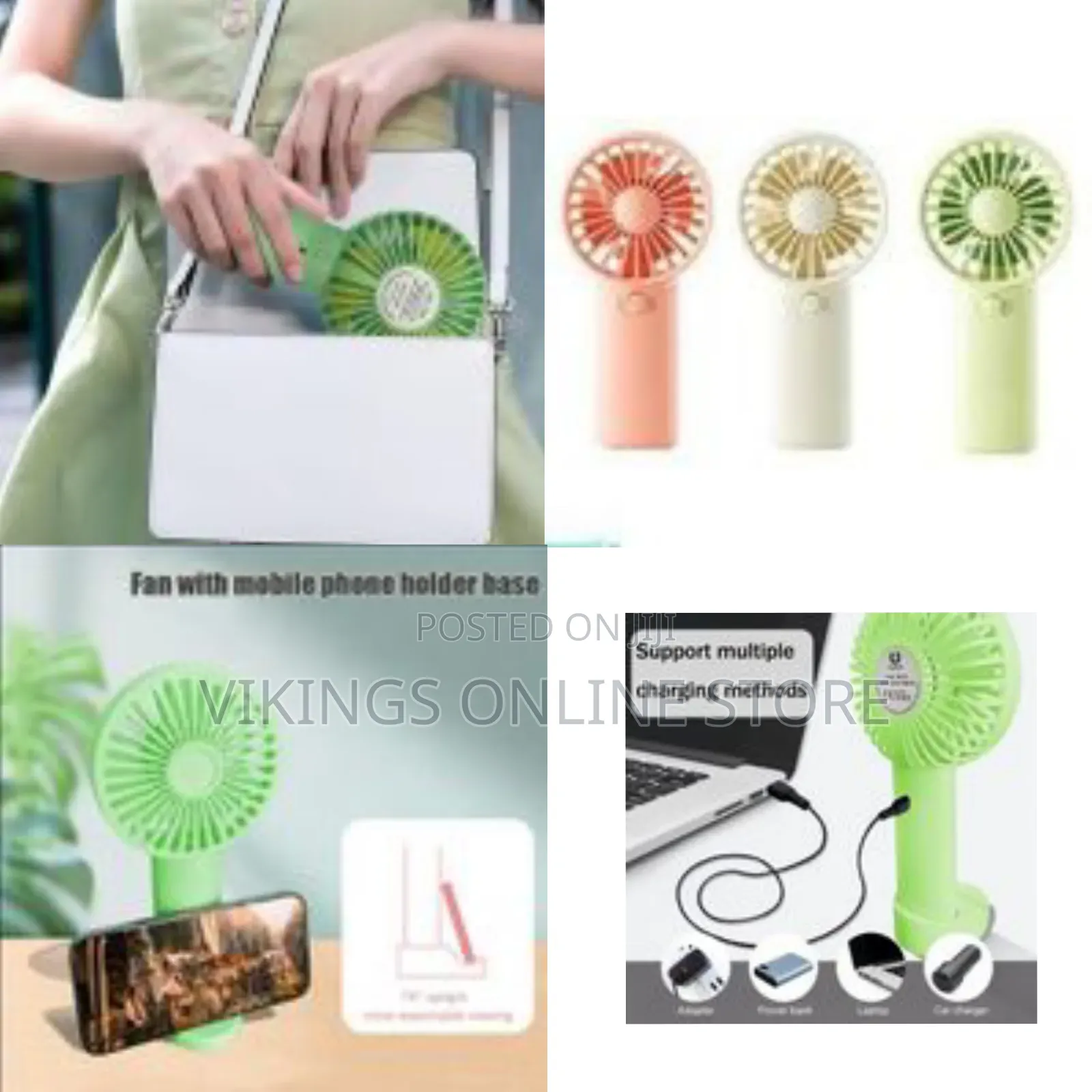 Handheld Battery Rechargeable Fan, Mini Desktop Fan With 3 Speed