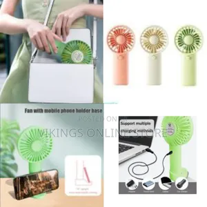Handheld Battery Rechargeable Fan, Mini Desktop Fan With 3 Speed