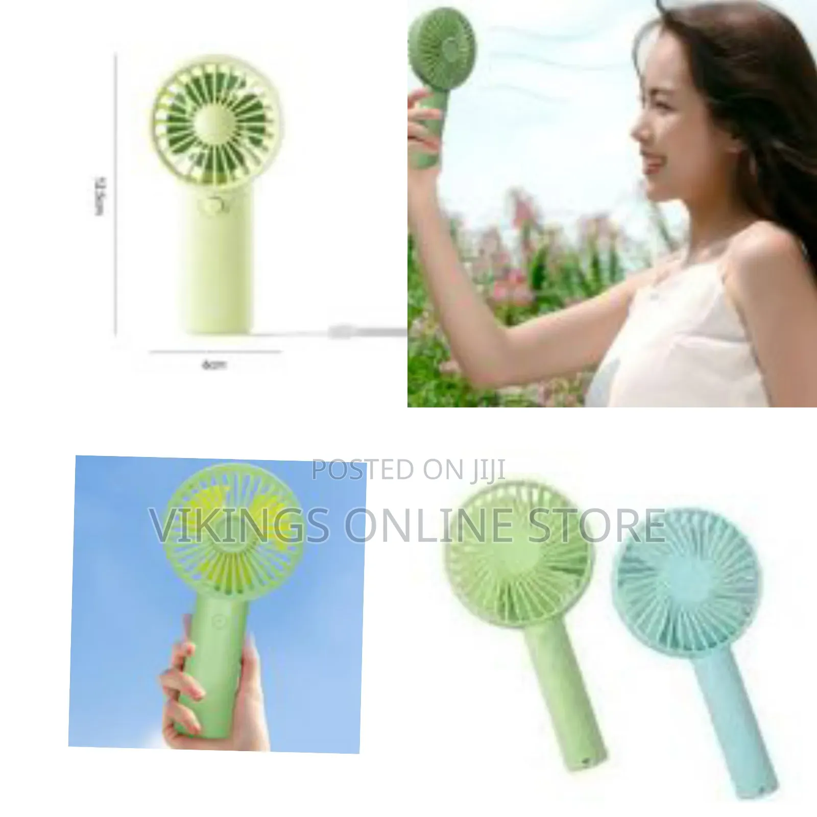Handheld Battery Rechargeable Fan, Mini Desktop Fan With 3 Speed