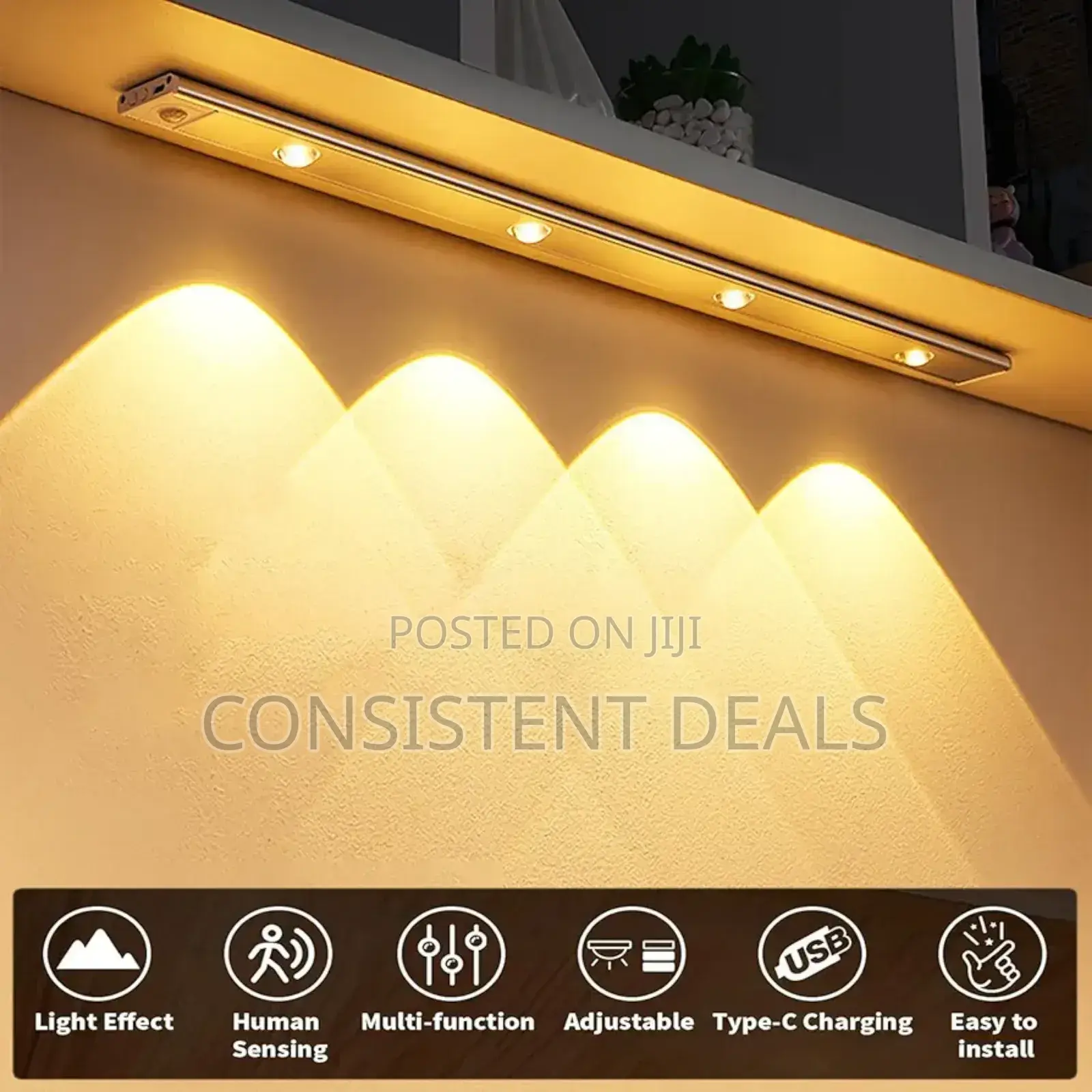 Usb Rechargeable Led Closet Lights 100cm  With Motion Sensor