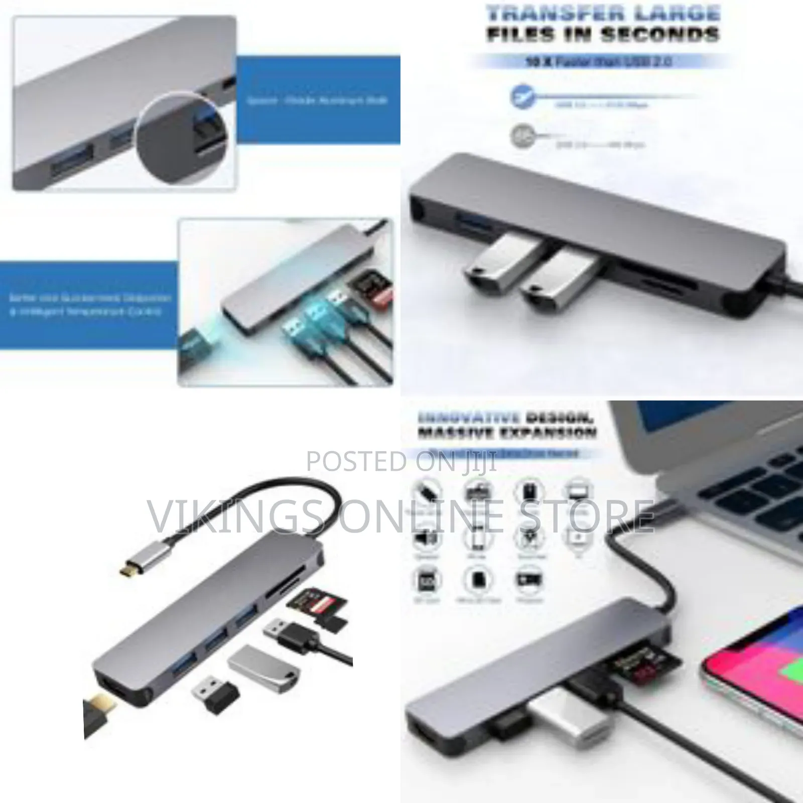 Haysenser Usb C Hub Multiport Adapter - 7-in-1 Portable Usb C Adapter