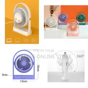 1pc Mini Electric Fan With a Drawer Rotatable Head Usb Portable