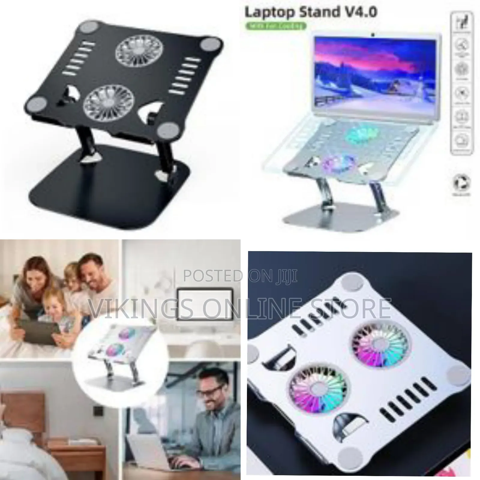 Portable Laptop Stand With Dual Fan - Laptop Cooling Pad Adjustable